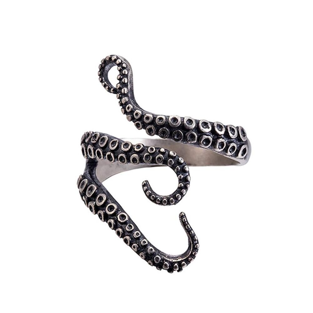 Adjustable Octopus Tentacle Ring Punk Antique Sty… - image 1